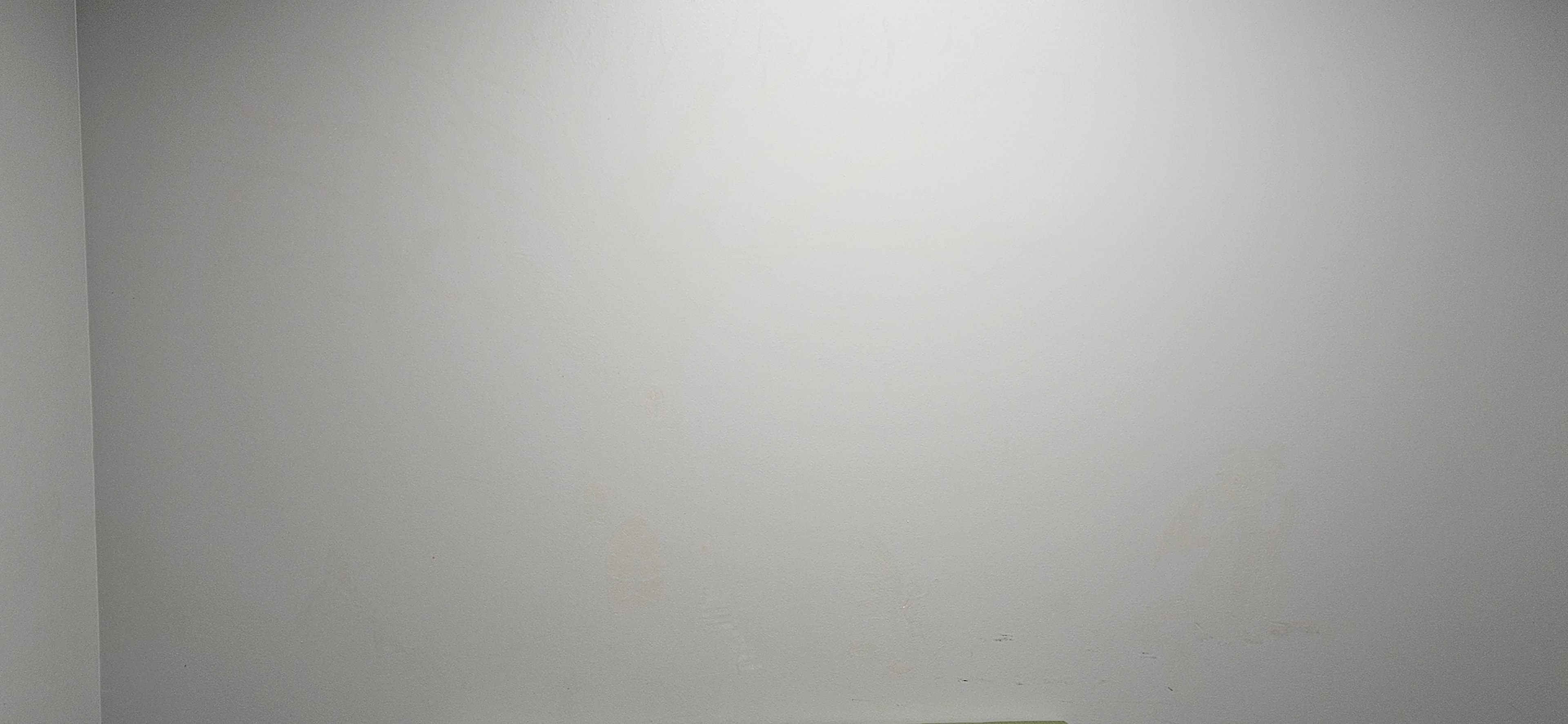 Plain white wall before the Fantasy Room mural was painted