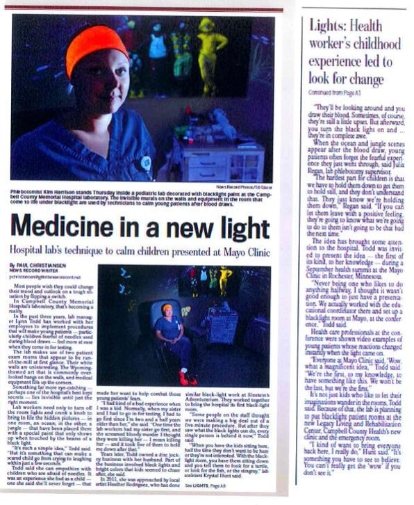Medicine in a New Light — Campbell County Memorial Hospital article featuring the blacklight room